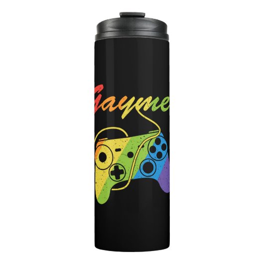 Gaymer | Rainbow Video Game Controller | Gaming Thermosbecher (Vorderseite)