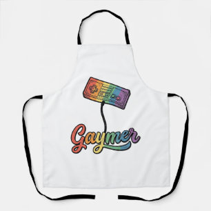 Gaymer Regenbogen Gamer Vektor-Shirt-Design_1 Schürze