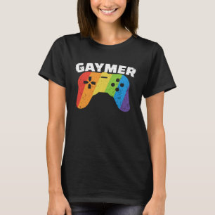 GayMer-Schwulenflagge in der Kontroll-LGBT-Schwule T-Shirt