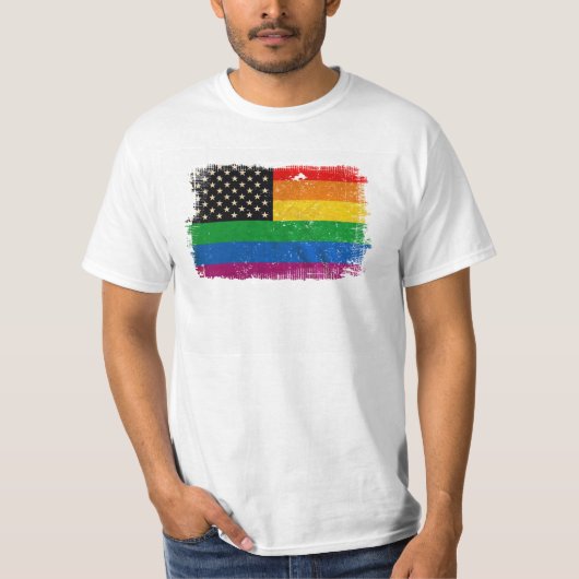 Gaymerican Pride Flag T-Shirt (Vorderseite)