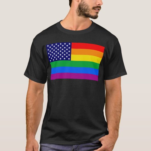 Gaymerican Pride Flag T-Shirt (Vorderseite)