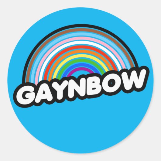 GAYNBOW-T - Shirt Runder Aufkleber (Vorderseite)