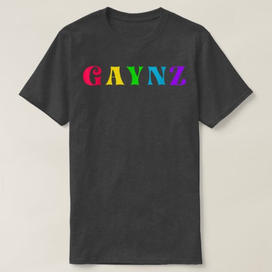 Gaynz Gay Gym Sport Que LGBQT Farblicher Zitat T-Shirt (Design vorne)
