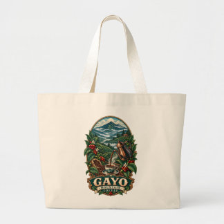 Gayo Mountain Coffee Vintage Indonesische Kunst-Ta Jumbo Stoffbeutel