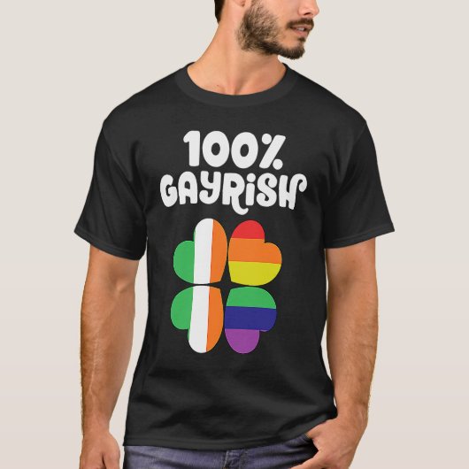 Gayrish LGBTQ Gay Pride Shamrock Lucky St Patricks T-Shirt (Vorderseite)