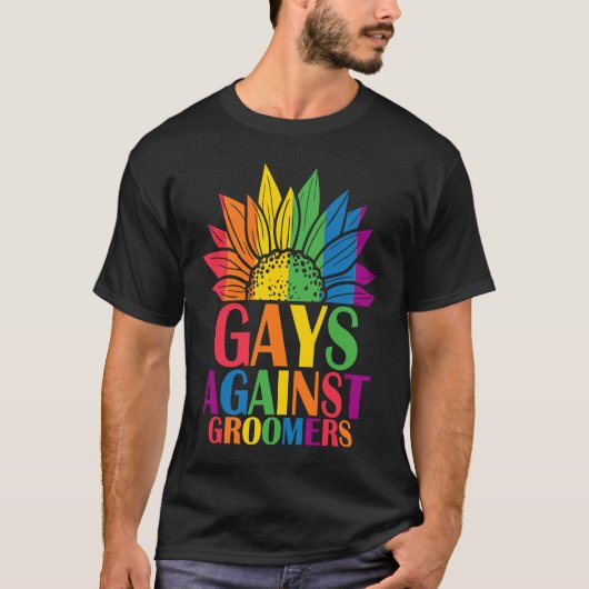 Gays Against Groomers Gradien Groom Dogs Not Kids T-Shirt (Vorderseite)