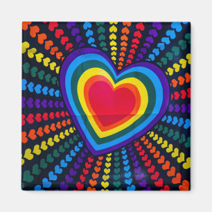 Gays Colors Heart Rainbow Muster Unterschiedliche Magnet
