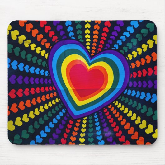 Gays Colors Heart Rainbow Muster Unterschiedliche Mousepad (Vorne)