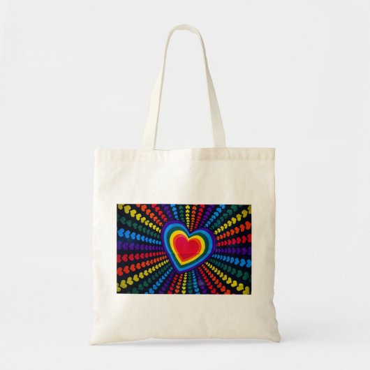 Gays Colors Heart Rainbow Muster Unterschiedliche Tragetasche (Vorne)