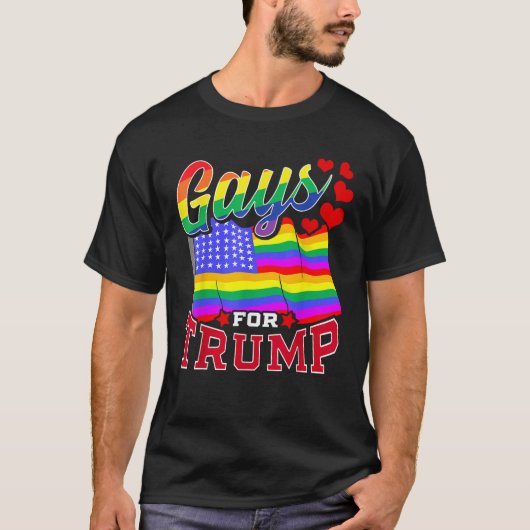 Gays for Trump LGBTQ Supporter Patriotic USA Ameri T-Shirt (Vorderseite)
