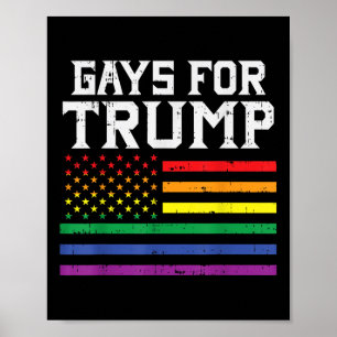 Gays for Trump USA Flag Pro Reelect Donald 2020 Poster
