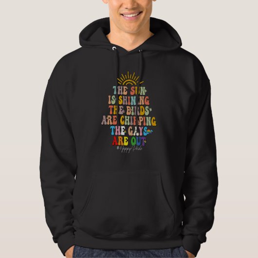 Gays Pride LGBT Groovy The Gays Are Out Cute Vinta Hoodie (Vorderseite)
