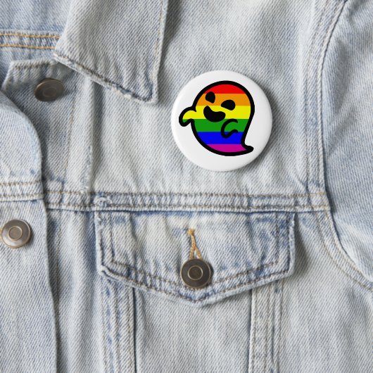 Gaysper-Gay Pride-Geist-Emoji- LGTBI-T - Shirt Button (Beispiel)