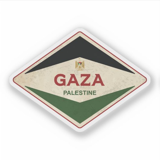 Gaza-Palästina Vintag Aufkleber (Vorderseite)