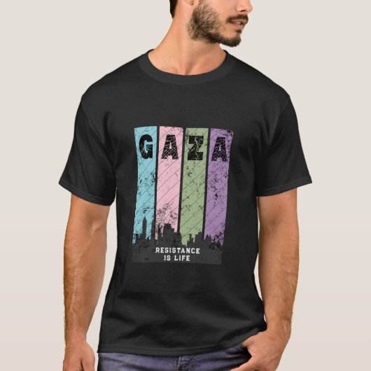 GAZA Vintag Not leidender T - Shirt | Solidarität (Vorderseite)