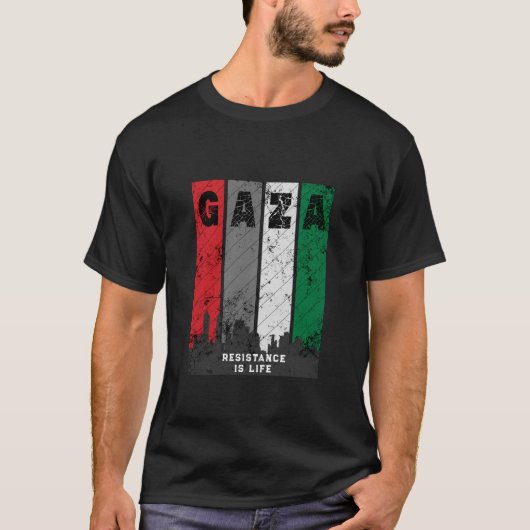 GAZA Vintag Not leidender T - Shirt | Solidarität (Vorderseite)
