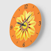 Gazania Daisy - Orange und Gelb Große Wanduhr (Winkel)