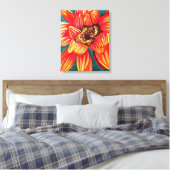 Gazania Südafrikanische Blume schöne Kunst Leinwanddruck (Insitu (Schlafzimmer))