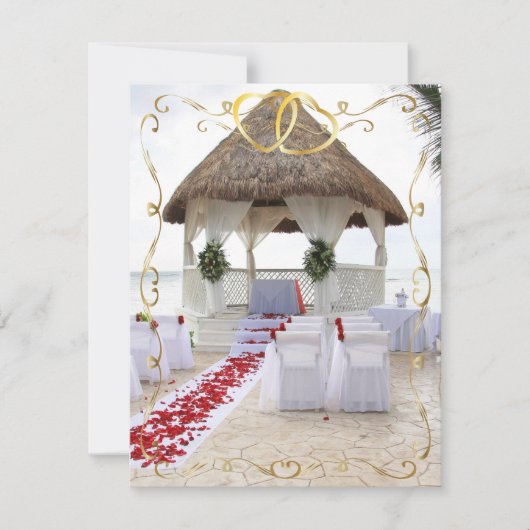 Gazebo auf der Hochzeit am Strand4 Einladung (Vorderseite)