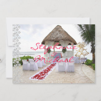 Gazebo auf Einladung zur Hochzeit am Strand