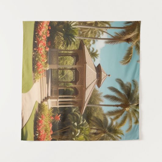 Gazebo im Park Wandteppich (Vorderseite (Horizontal))