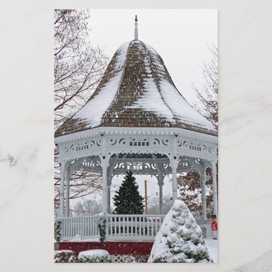 Gazebo im Schnee Briefpapier (Vorderseite)
