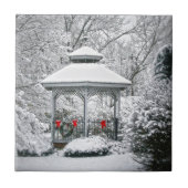 Gazebo im Schnee Fliese (Vorderseite)
