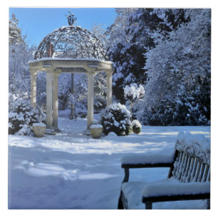 Gazebo im Schnee Fliese