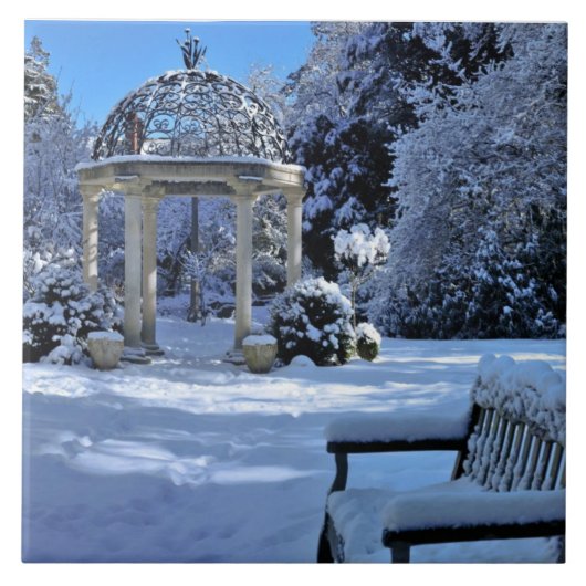 Gazebo im Schnee Fliese (Vorderseite)