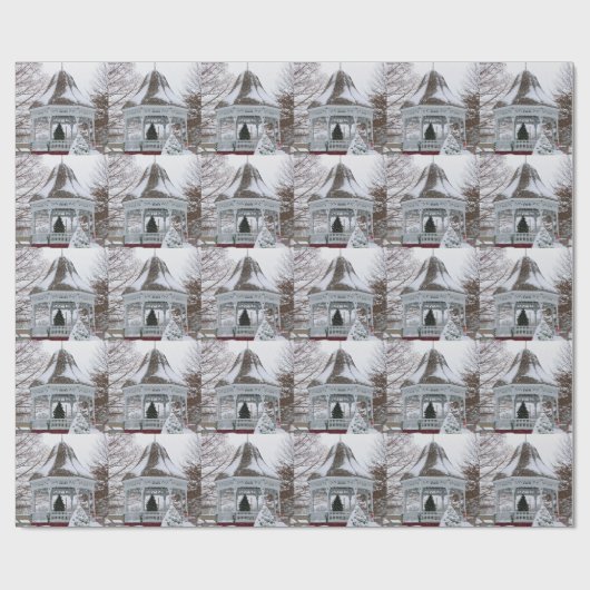 Gazebo im Schnee Geschenkpapier (Flach)