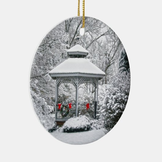 Gazebo im Schnee Keramikornament (Rechts)