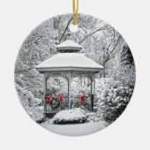 Gazebo im Schnee Keramikornament (Vorne)