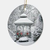 Gazebo im Schnee Keramikornament (Links)