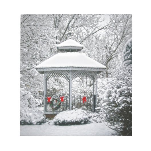 Gazebo im Schnee Notizblock (Vorderseite)