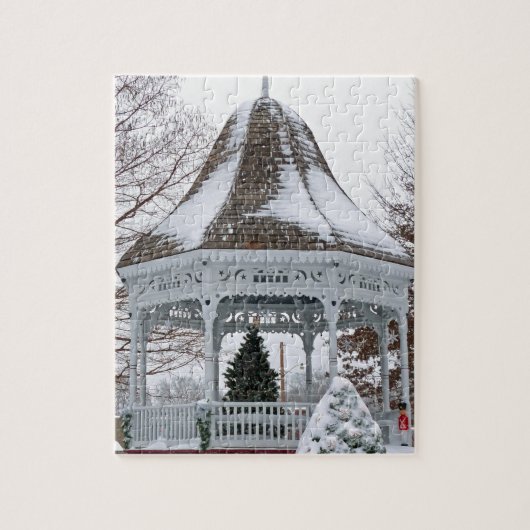 Gazebo im Schnee Puzzle (Vertikal)