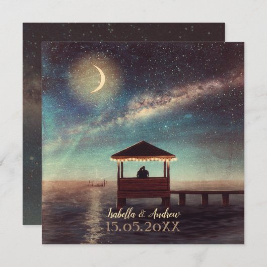 Gazebo Stargazing Wedding Einladung (Vorne/Hinten)