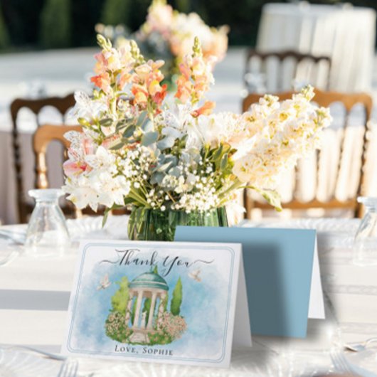 Gazebo Statue Blume taucht Hochzeit Dankeschön Kar Dankeskarte