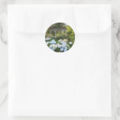 Gazebo und hellblaue Hydrangea-Aufkleber Runder Aufkleber (Tasche)