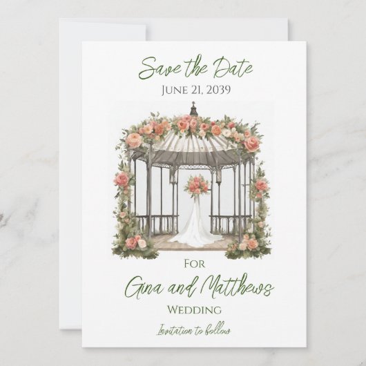 Gazebo Wedding Save the Date Invitation Card (Vorderseite)