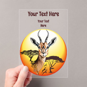 Gazelle African Antelope Wild Animal Acryleinladungen