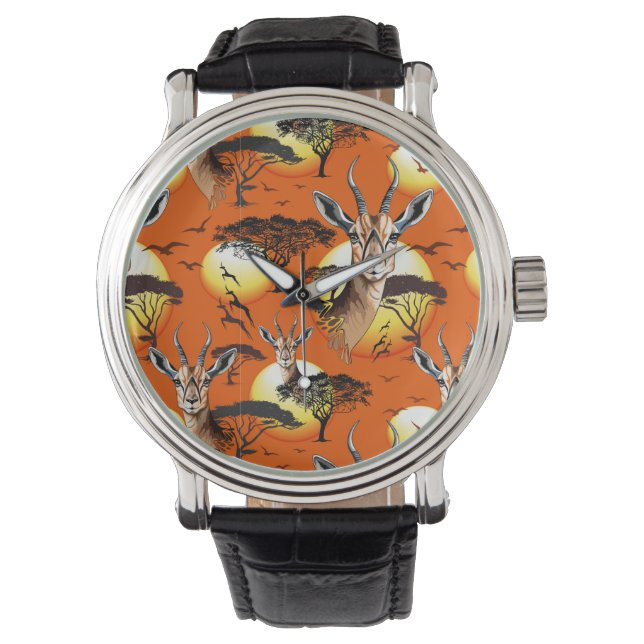 Gazelle African Antelope Wild Animal Armbanduhr (Vorderseite)