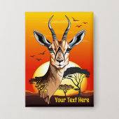 Gazelle African Antelope Wild Animal Button (Vorderseite)