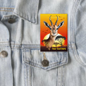 Gazelle African Antelope Wild Animal Button (Insitu)