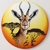 Gazelle African Antelope Wild Animal Button (Vorderseite)