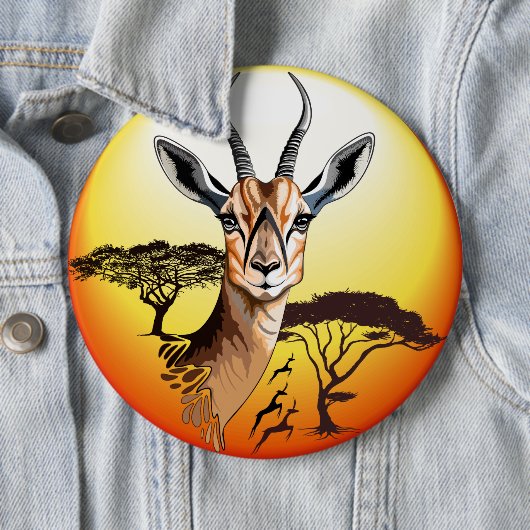 Gazelle African Antelope Wild Animal Button (Beispiel)