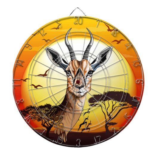 Gazelle African Antelope Wild Animal Dartscheibe (vorne)