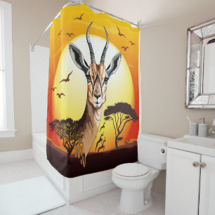 Gazelle African Antelope Wild Animal Duschvorhang