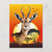 Gazelle African Antelope Wild Animal Feiertagspostkarte (Vorderseite)