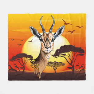 Gazelle African Antelope Wild Animal Fleecedecke