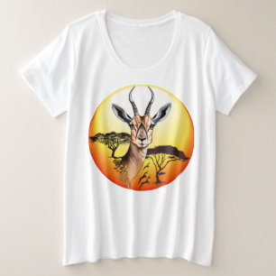 Gazelle African Antelope Wild Animal Große Größe T-Shirt
